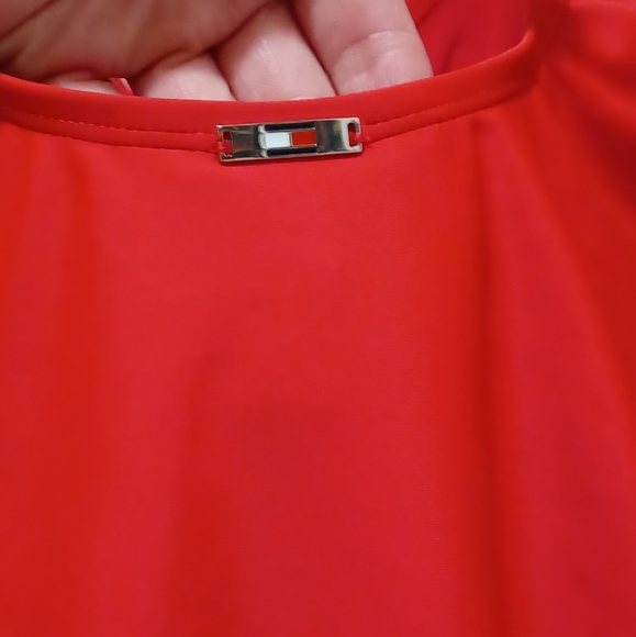 TOMMY HILFIGER RED SCA V-NECK FRONT LAYER WRAP SWIMSUIT SWIMWEAR SIZE 10 NEW WI - Picture 12 of 14